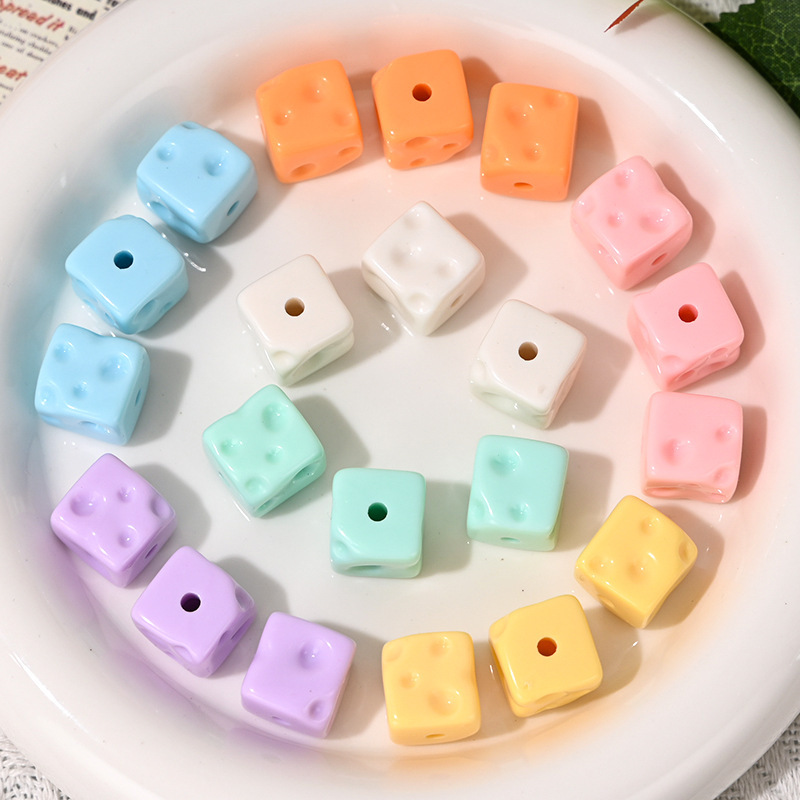 Shake the sound explosion dopamine cheese square loose beads diy mobile phone chain jewelry accessories beaded pen material wholesale Shake the sound explosion dopamine cheese square loose beads diy mobile phone chain jewelry accessories beaded pen material wholesale