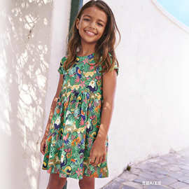 夏季新款连衣裙欧美女童短袖连衣裙针织棉可爱儿童公主裙一件代发