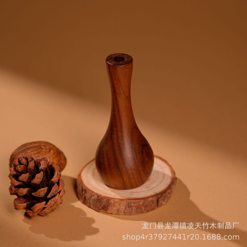 【在庫あり即発送】胡桃材車載飾りドライフラワー花瓶木製小物オフィス木製アロマディフューザー手作り|undefined