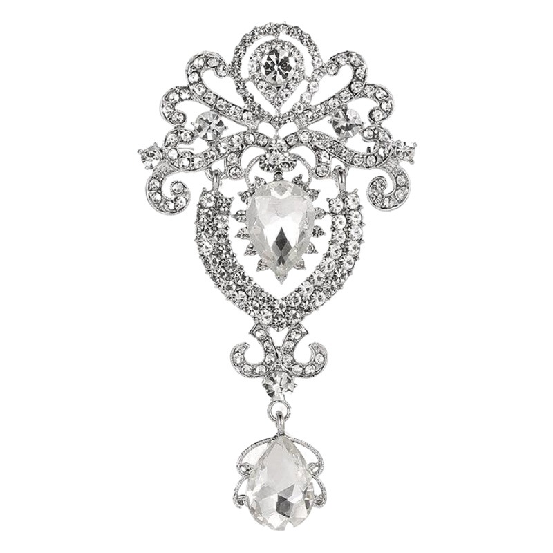 Cross-border nueva venta caliente de los Hombres Elegantes y broche de moda de las mujeres bufanda de cristal de la Corona de la hebilla de cristal capa pin collar