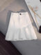 Irregular ruffle skirt 2024 autumn high waist A- shaped hip slim white Denim skirt women's anti-light