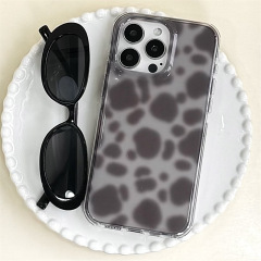 ins简约双层灰色琥珀iPhone14/13适用苹果16/15PROMAX手机壳防摔