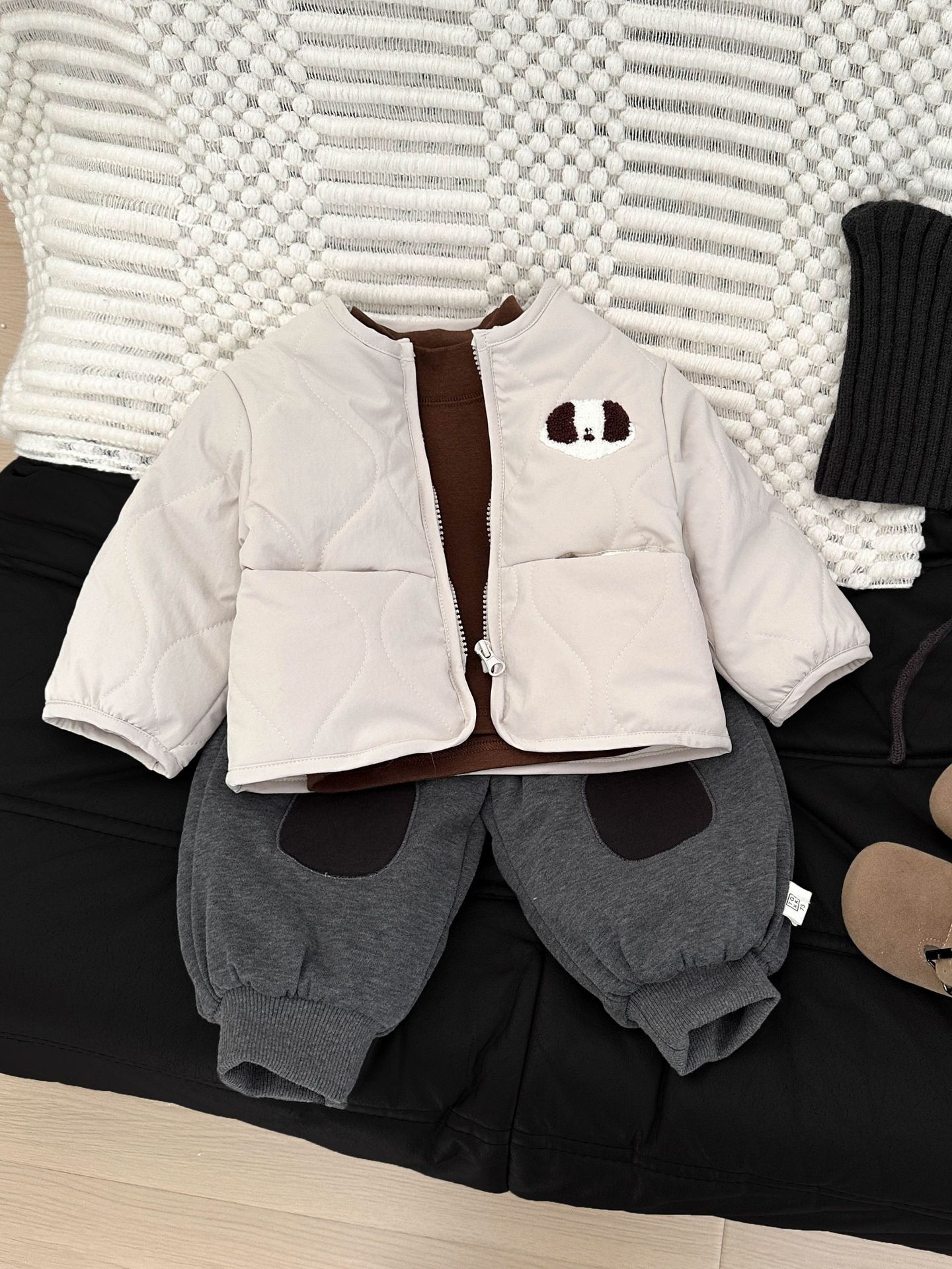 Chaofan niño otoño y invierno ropa de algodón nuevo bebé adorable algodón pellizco de lana grueso ropa de invierno bebé chaqueta coreana