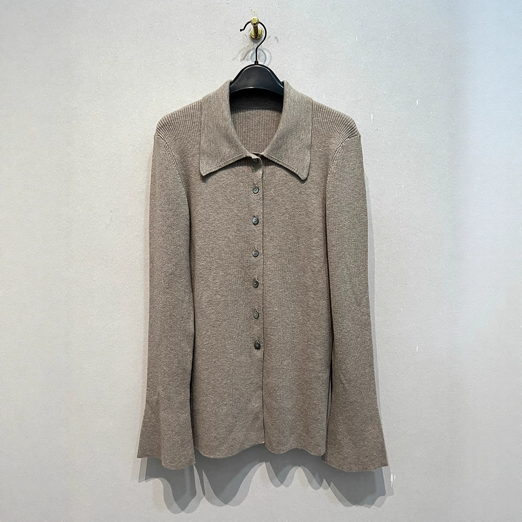 Qianhe осенне-зимний новый японский стиль ретро простой вязаный свитер с лацканами тонкий повседневный топ с длинными рукавами для женщин