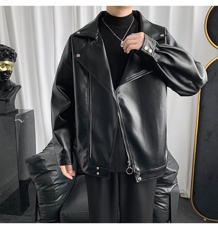 Herren Lederjacke Für Herbst Und Winter Im Bikerstil_voghion.com