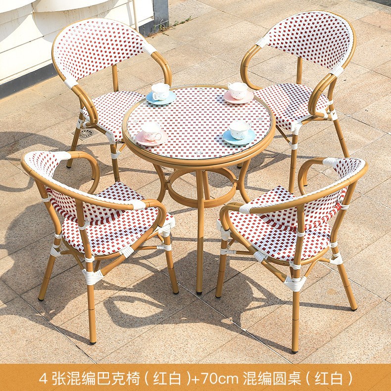 silla de caña al aire libre patio al aire libre silla de caña comunidad al aire libre cafetería leche y té terraza balcón combinación de ocio