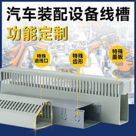 厂家定制线槽PVC塑料阻燃绝缘灰色配电柜控制箱工业理线槽走线槽