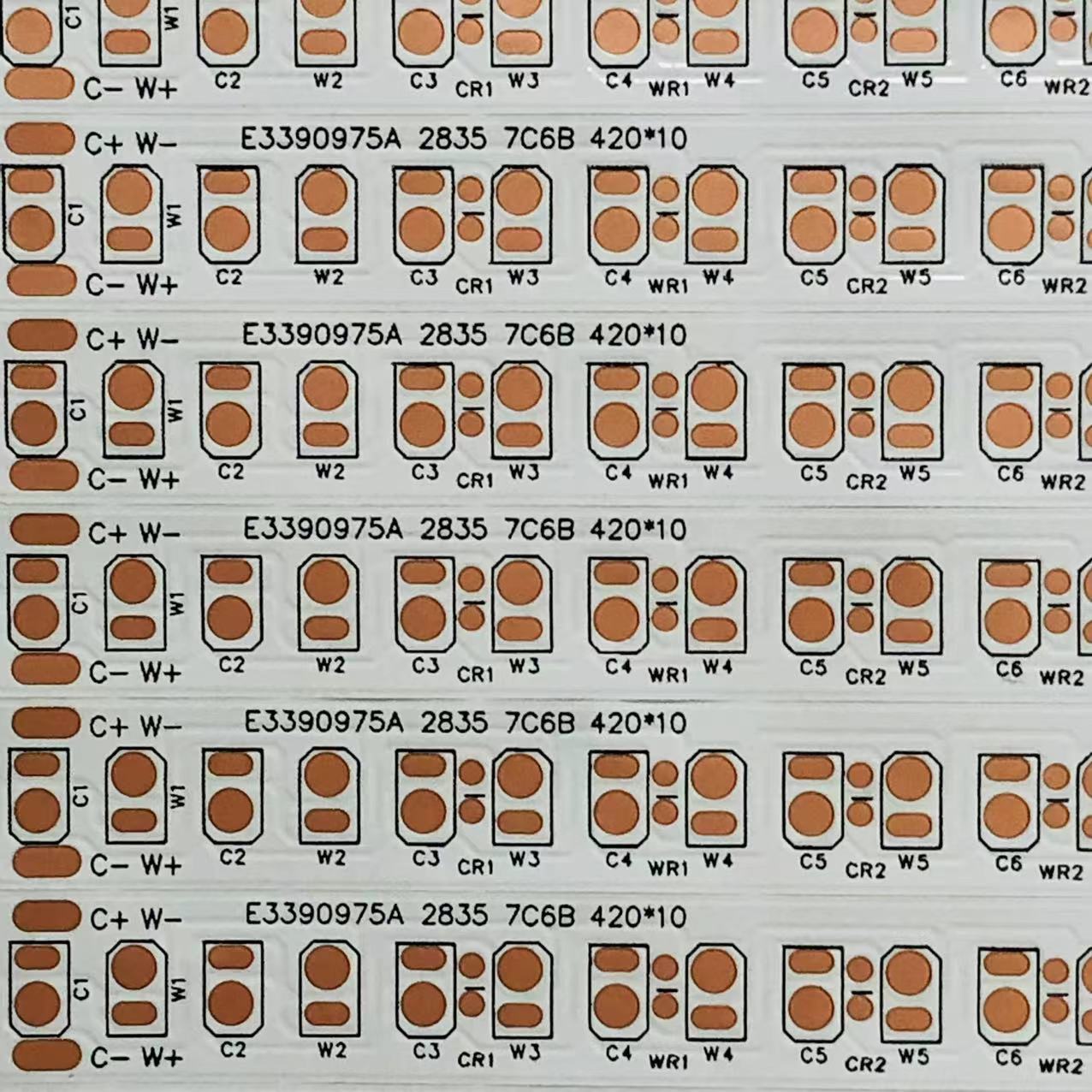 FPC软灯条板2835WC双色  6B7C*2 84D/条 420*10MM*24PCS 正白膜背