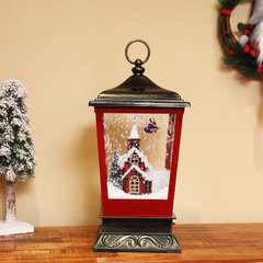 5YA1新款聖誕裝飾品歐式飄雪小擺燈下雪音樂掛燈節慶商場櫥窗布景