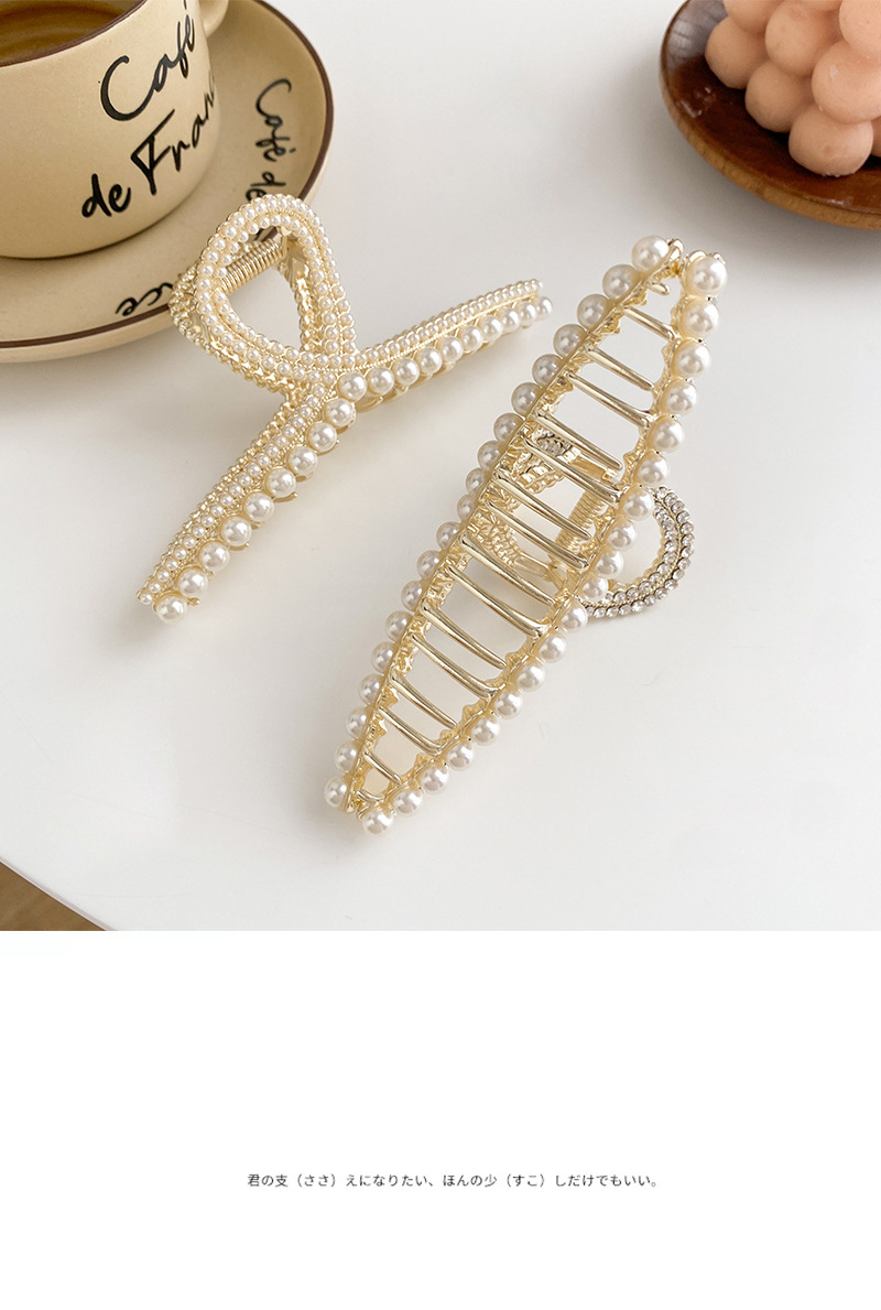 Femmes Luxueux Géométrique Alliage Incruster Perles Artificielles Strass Griffes De Cheveux display picture 6