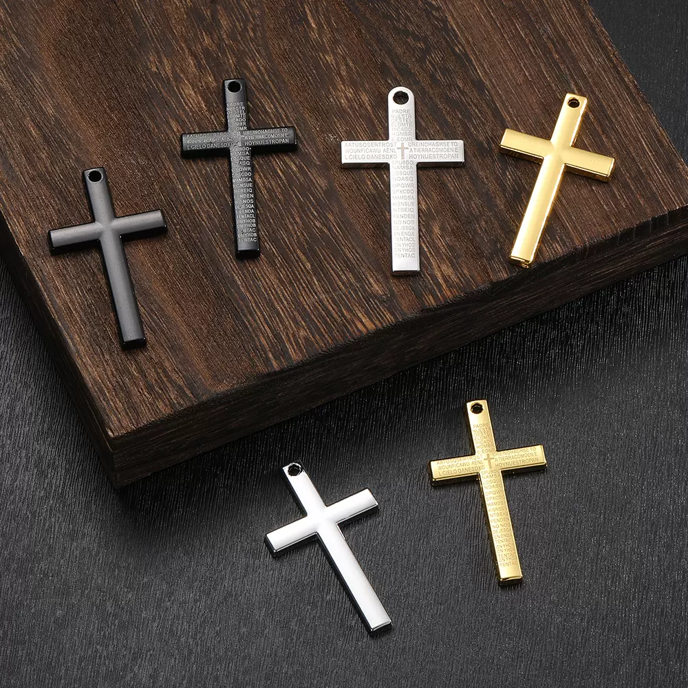 跨境欧美复古合金十字架时尚项链男女个性吊坠饰品配件厂家批发