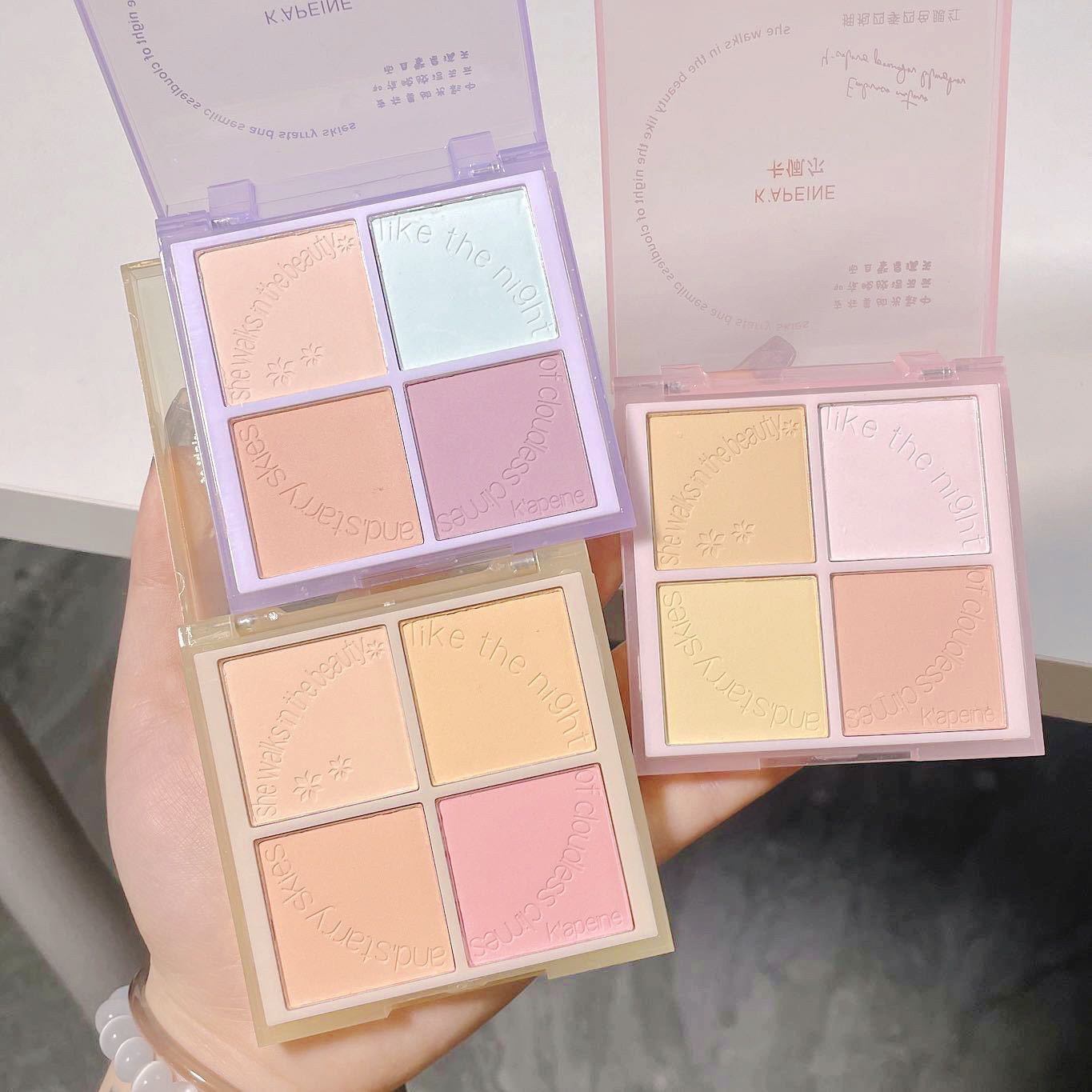 K'apeine abrazo cuatro estaciones Blush cuatro colores rosa delicado aspecto blanco vitalidad blanco portátil fábrica al por mayor