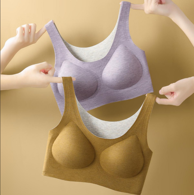 Cashmere Silk Warm Bra Sexy Vest Autumn and Winter Warm Invisible Underwear Anti-sagging Cover