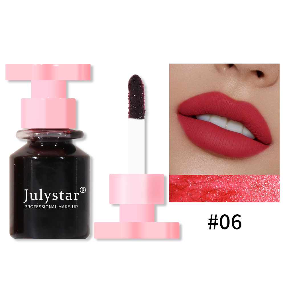6-color moisturizing lip gloss for foreign trade, long-lasting and non-fading lip dye, cross-border makeup, non-stick cup lip gloss, matte lipstick water undefined