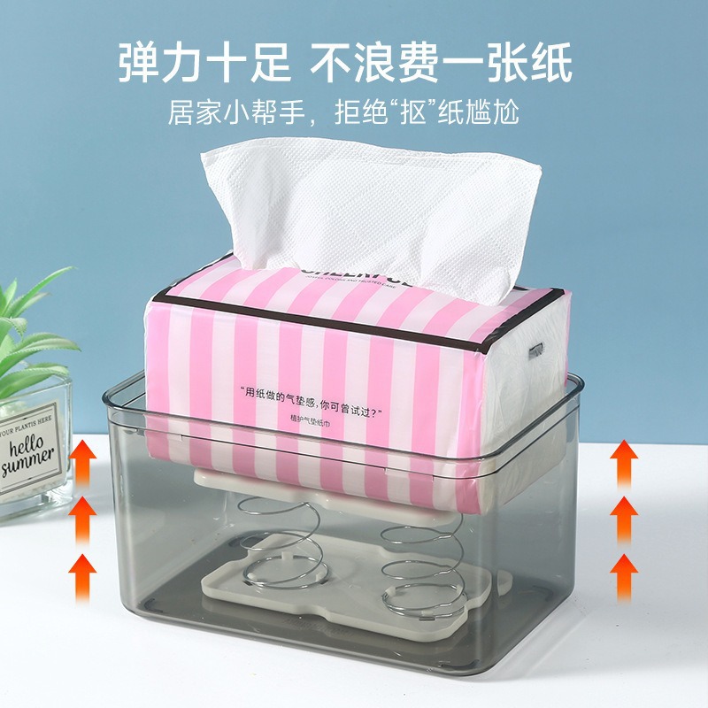 Caja de pañuelos para el hogar, soporte de resorte, soporte de resorte de elevación automática creativa, caja de dibujo de red neta, un artefacto de dibujo de papel