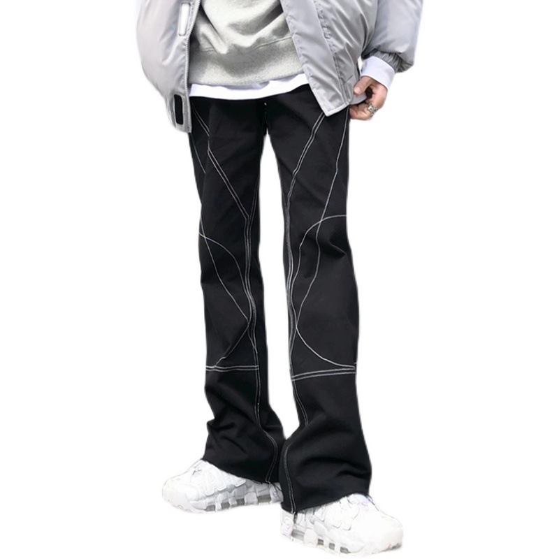 Ragged Edge Design And Wide Leg Micro Flared Pants
