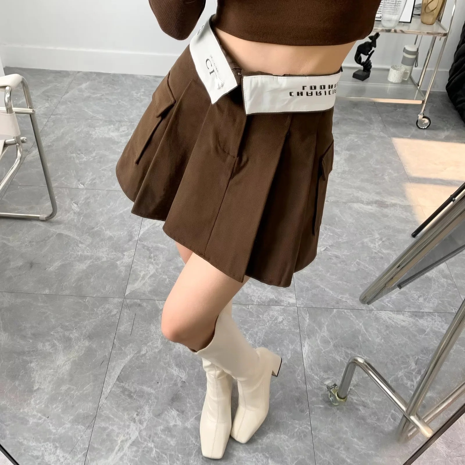 Summer Streetwear Letter Solid Color Polyester Above Knee Skirts display picture 6