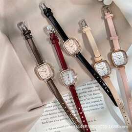 批发山茶花方形女士手表小众简约气质高档森系微商直播跨境外贸货