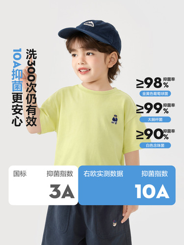 Right Eu Boys' College Short Sleeve T-Shirt Summer Outfit Cool Feeling 2026 New Kids' Clothing Children Baby Toddler Half Sleeve Summer