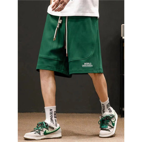 American-style letter print trendy men's summer 2024 new casual loose niche fashion five-pocket pants