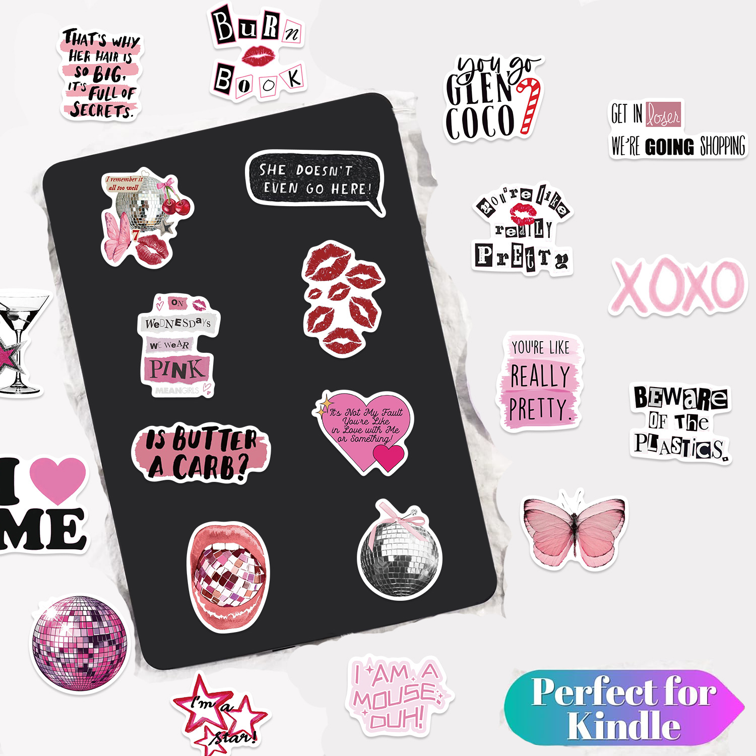 22g Weight Stickers Stationery Type 1 Set Quantity School, Graduation Occasion PVC self-adhesive Material Letter Pattern Y2K, Cute Style 1 Set Letter School Graduation PVC Self-adhesive Y2K Cute Stickers 1