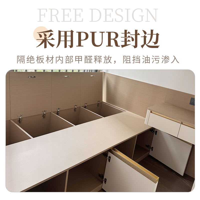 极简全屋定制榻榻米床衣柜一体家装小户型多功能储物床可来图设计