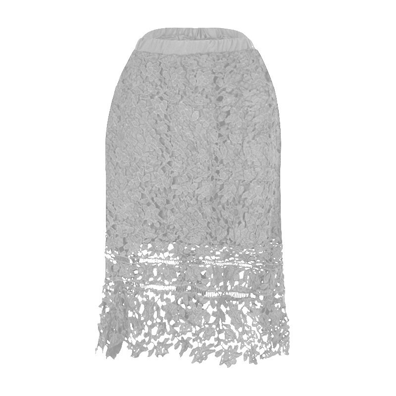 pure color lace hollow casual skirt NSKX23584