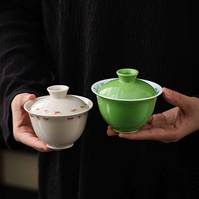 Qingxiang Botanical Ash Elegant Tea Set Japanese Retro Creative Ceramic Handmade Household Gongfu Tea Set Gift