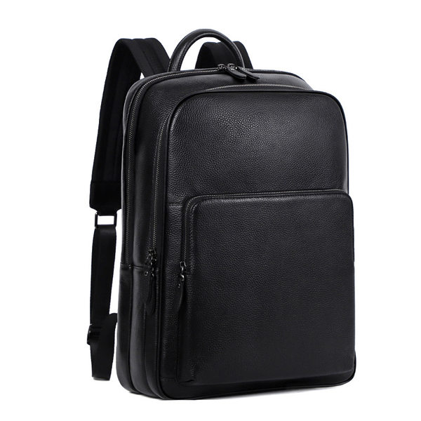 Ba lô nam da bò thật dung tích lớn 15.6 inch đựng laptop, túi du lịch 30×17×41 cm — Màu đen 1, Màu đen 2