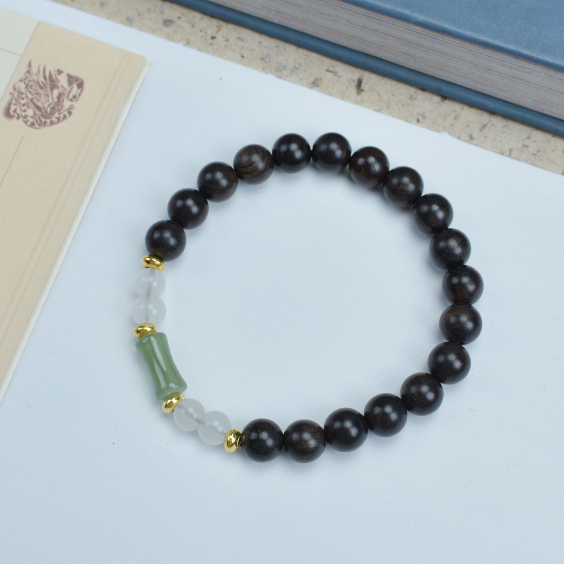 Shen Guibao 단일 원형 팔찌 옥수 스타일