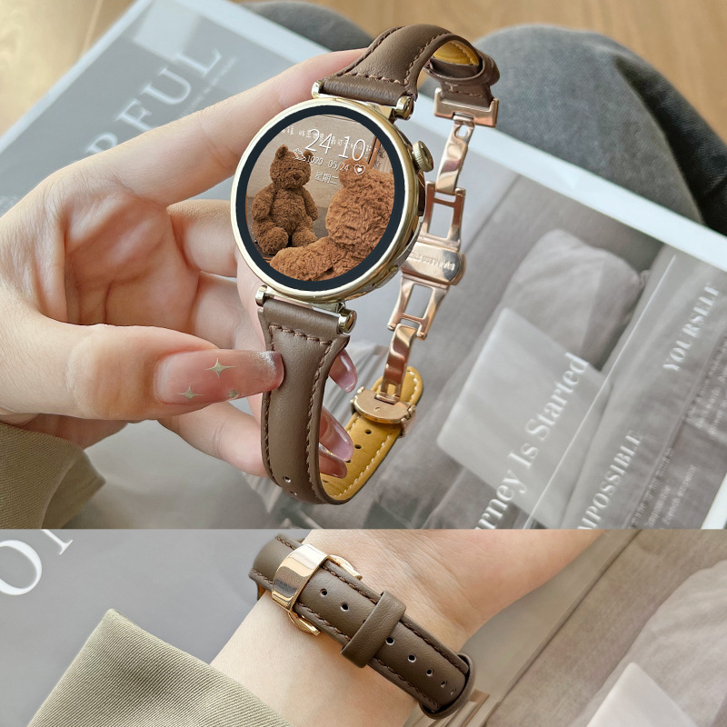 Small waist-burnt brown [butterfly buckle]