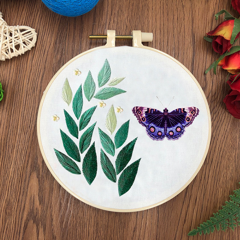 Original-Nuevo bordado DIY mariposa hecha a mano material de tela paquete kit creativo fabricante en stock con tutorial