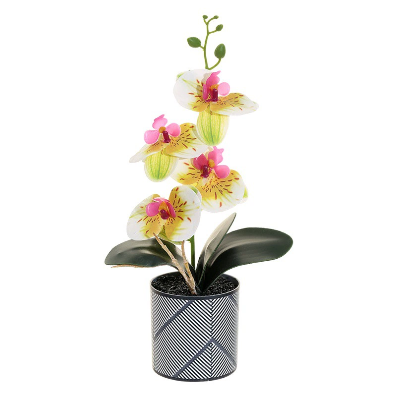 Четыре Цветочная пленка фаленопсис Бонсай Творческий искусственный цветок украшения для дома украшения моделирование цветочной фабрики моделирование Горшечное растение