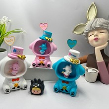 软萌卡通动漫小台灯卧室桌面床柜USB夜光灯儿童礼物LED带卷笔刀灯