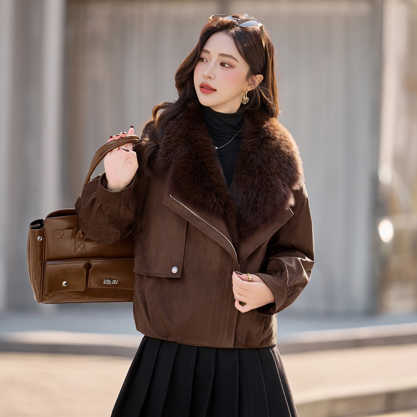 2025년 겨울 여성용 메일라드 라지 퍼 칼라 파카 다운 재킷 새로운 스타일 화이트 덕 다운 고귀한 로얄 자매 스타일 인기
