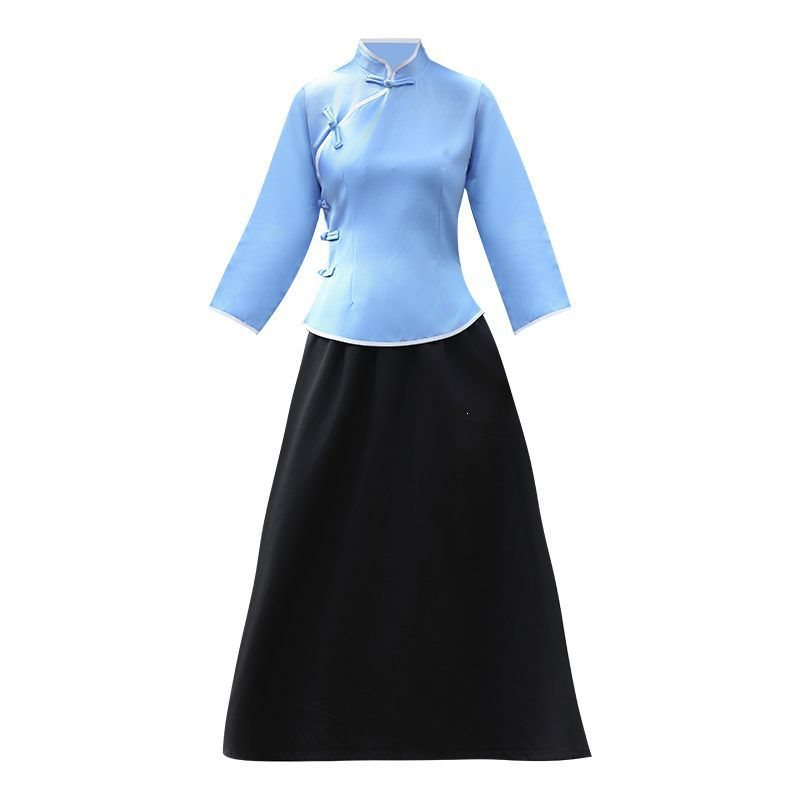 Republic of China style student uniform, May Fourth Movement youth suit, retro style women's literary youth drama stage performance costume complete set