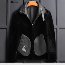 新款冬季原生态皮毛一体男短款翻领加厚保暖高端皮衣皮草外套