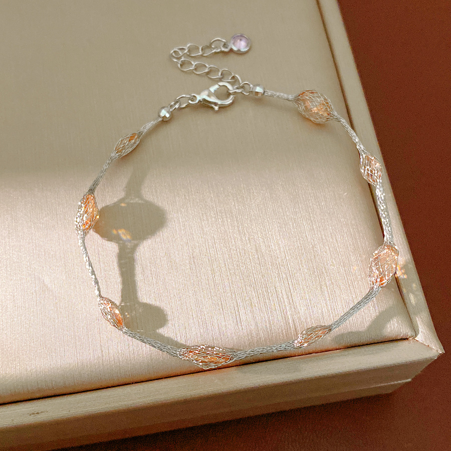 Collar de pulsera redonda de zircon de color lujo ligero nicho de alto nivel sensación de cadena clavícula temperamento simple conjunto de joyas personales image 12