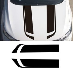 外貿 汽車貼紙機蓋裝飾貼條紋貼花適用於所有汽車SUV越野車輛通用