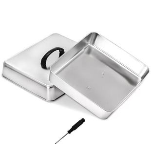Cross-Border Stainless Steel Barbecue Cover, Square Baking Pan Cover, Suitable for Outdoor and Indoor Use, Thickened Cheese Melting Cover, Steaming Cover