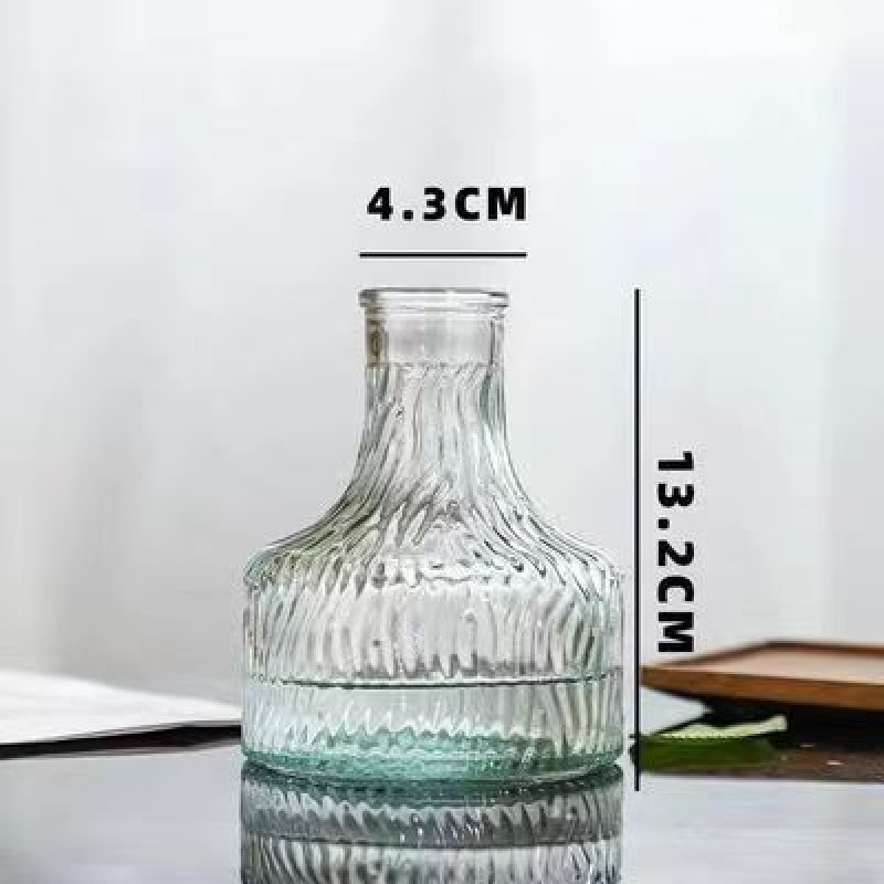 フランス式レトロ小花瓶レリーフガラス高颜値クロスボーダー花瓶透明水培生け花客間装飾花瓶|undefined