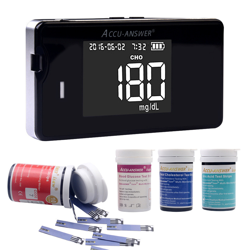 Cross-border English Accu Answer Cholesterol Blood Glucose Uric Acid Hemoglobin 4 in 1 Instrument with Test Strip Cross-border English Accu Answer Cholesterol Blood Glucose Uric Acid Hemoglobin 4 in 1 Instrument with Test Strip