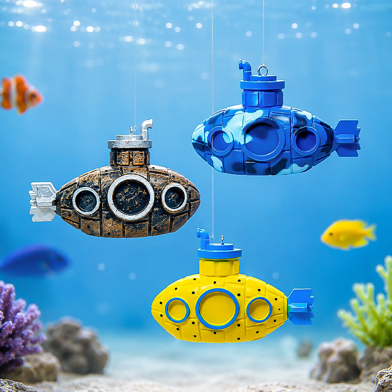 Mini submarino y buzo flotantes para paisaje de pecera, al por mayor image 2