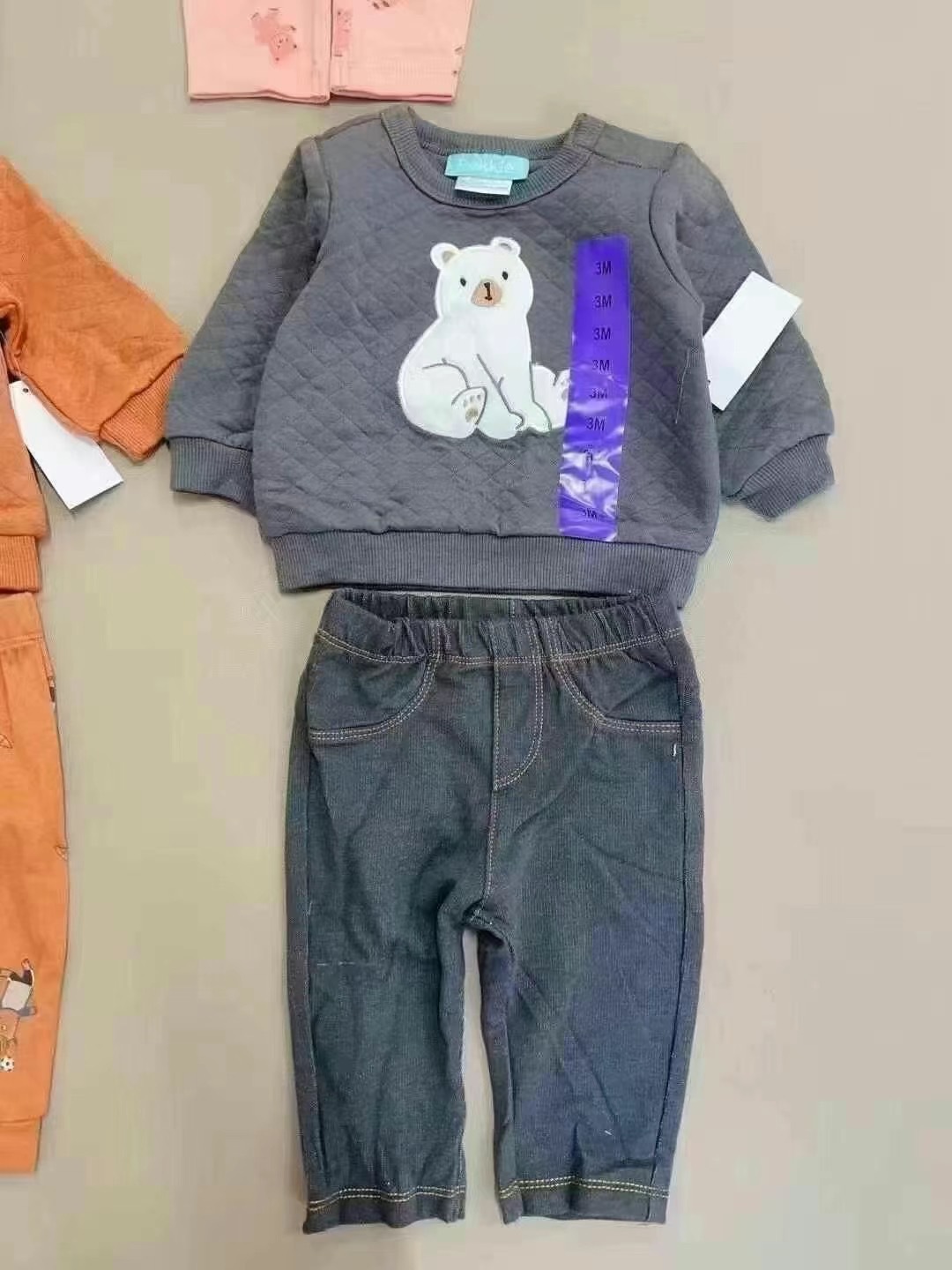 Patpat marca de descuento de ropa infantil comercio exterior transfronterizo ropa infantil otoño invierno suéter infantil conjunto al por mayor mercancías de cauda