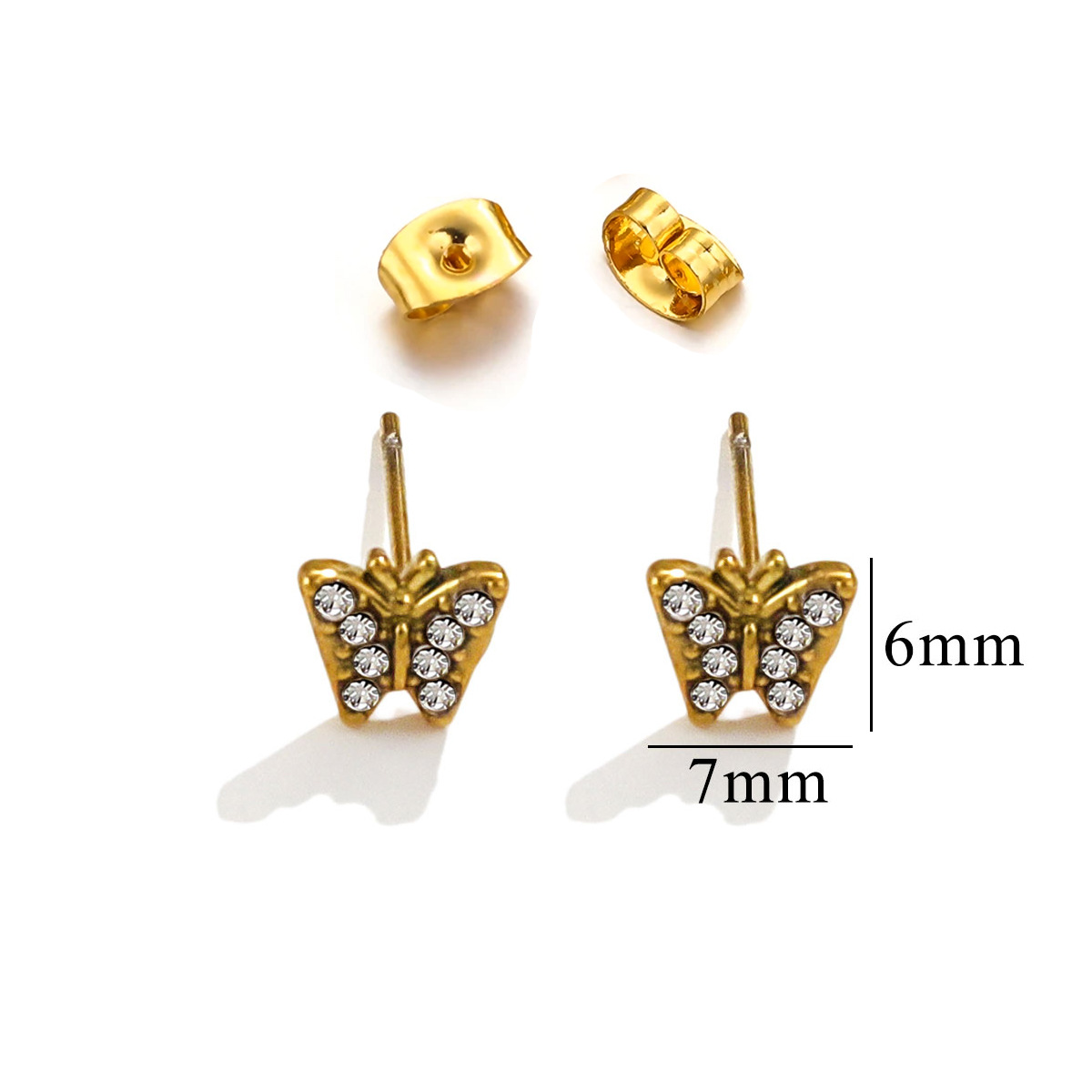 Acero inoxidable Moda europea y americana Personalidad Pendientes retro desgastados Luna Estrella Amor Rayo Pendientes de diamantes Acero de titanio