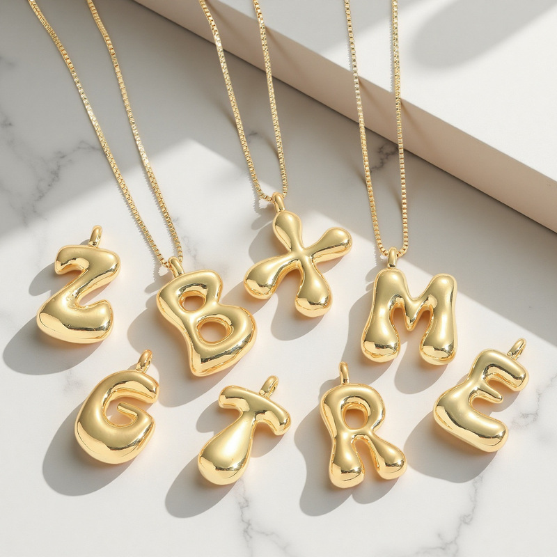 European and American Cross-Border New Balloon Bubble 26 English Letter Pendant European and American Versatile Popular Necklace