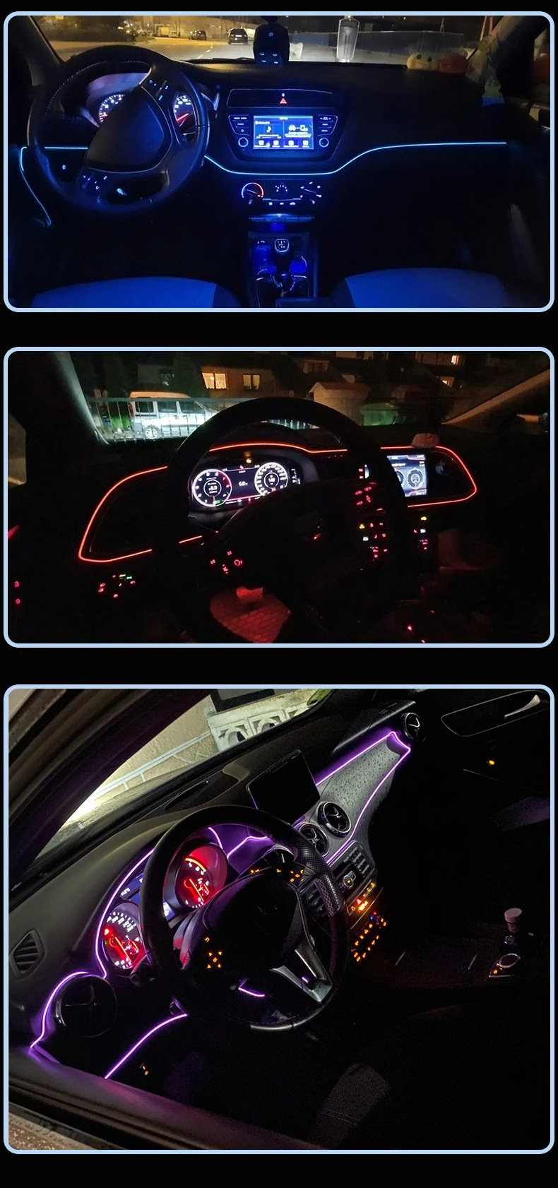 Car Dashboard Led Cold Light Line Interior Atmosphere Light El Cold Light Line USB Driver