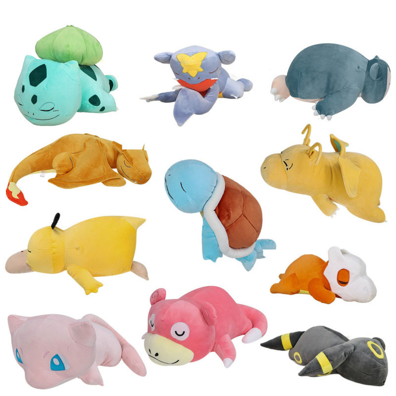 Lying down Sleep Series: Squirtle, Dragonite, Eevee, Slowpoke, Mew, Psyduck Plush Pillows