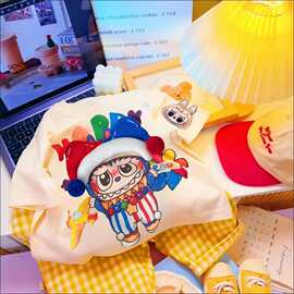 【国潮短袖】纯棉儿童夏季新款卡通立体短袖宝宝休闲体恤洋气玩偶