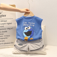 男童背心套裝夏季夏裝薄款帥氣2023新款潮中小童洋氣兒童兩件套